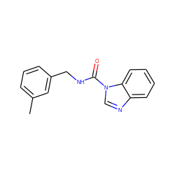 Cc1cccc(CNC(=O)n2cnc3ccccc32)c1 ZINC001772622187