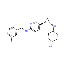 Cc1cccc(CNc2ccc([C@H]3C[C@@H]3NC3CCC(N)CC3)cn2)c1 ZINC000150118933