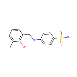 Cc1cccc(CNc2ccc(S(N)(=O)=O)cc2)c1O ZINC000164929433