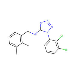 Cc1cccc(CNc2nnnn2-c2cccc(Cl)c2Cl)c1C ZINC000071340296