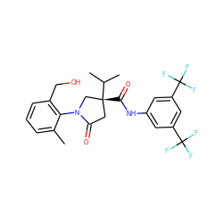 Cc1cccc(CO)c1N1C[C@](C(=O)Nc2cc(C(F)(F)F)cc(C(F)(F)F)c2)(C(C)C)CC1=O ZINC000198448124