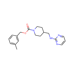 Cc1cccc(COC(=O)N2CCC(CNc3ncccn3)CC2)c1 ZINC000035259175