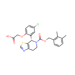 Cc1cccc(COC(=O)N2CCc3ncsc3[C@@H]2c2cc(Cl)ccc2OCC(=O)O)c1C ZINC000206804500