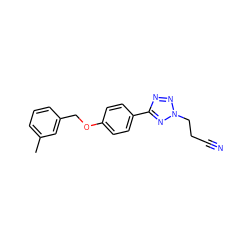 Cc1cccc(COc2ccc(-c3nnn(CCC#N)n3)cc2)c1 ZINC000013744430