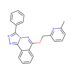 Cc1cccc(COc2nn3c(-c4ccccc4)nnc3c3ccccc23)n1 ZINC000013559995