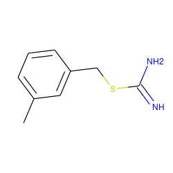 Cc1cccc(CSC(=N)N)c1 ZINC000004205009