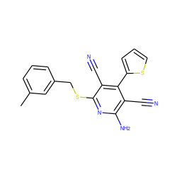 Cc1cccc(CSc2nc(N)c(C#N)c(-c3cccs3)c2C#N)c1 ZINC000033285989