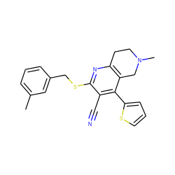 Cc1cccc(CSc2nc3c(c(-c4cccs4)c2C#N)CN(C)CC3)c1 ZINC000019852719