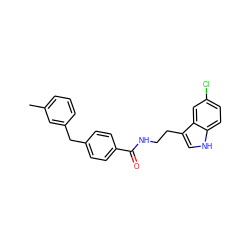 Cc1cccc(Cc2ccc(C(=O)NCCc3c[nH]c4ccc(Cl)cc34)cc2)c1 ZINC000216051913