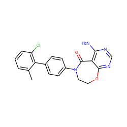 Cc1cccc(Cl)c1-c1ccc(N2CCOc3ncnc(N)c3C2=O)cc1 ZINC000169324842