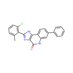 Cc1cccc(Cl)c1-c1nc2c(=O)[nH]c3cc(-c4ccccc4)ccc3c2[nH]1 ZINC000096270713