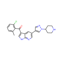 Cc1cccc(Cl)c1C(=O)c1c[nH]c2ncc(-c3cnn(C4CCNCC4)c3)cc12 ZINC000473088018