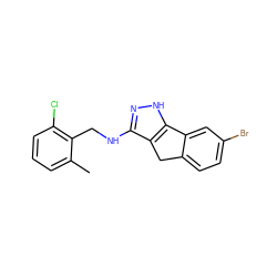 Cc1cccc(Cl)c1CNc1n[nH]c2c1Cc1ccc(Br)cc1-2 ZINC000045285823