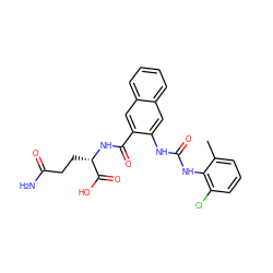 Cc1cccc(Cl)c1NC(=O)Nc1cc2ccccc2cc1C(=O)N[C@@H](CCC(N)=O)C(=O)O ZINC000040862832