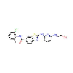 Cc1cccc(Cl)c1NC(=O)c1ccc2nc(Nc3cccc(NCCO)n3)sc2c1 ZINC000018847029