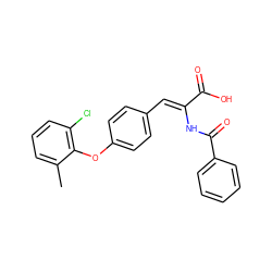 Cc1cccc(Cl)c1Oc1ccc(/C=C(\NC(=O)c2ccccc2)C(=O)O)cc1 ZINC000028521105