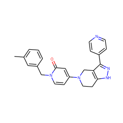 Cc1cccc(Cn2ccc(N3CCc4[nH]nc(-c5ccncc5)c4C3)cc2=O)c1 ZINC000473087449