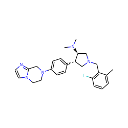 Cc1cccc(F)c1CN1C[C@H](c2ccc(N3CCn4ccnc4C3)cc2)[C@@H](N(C)C)C1 ZINC001772602058