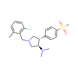 Cc1cccc(F)c1CN1C[C@H](c2ccc(S(C)(=O)=O)cc2)[C@@H](N(C)C)C1 ZINC001772612109