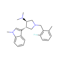 Cc1cccc(F)c1CN1C[C@H](c2cn(C)c3ccccc23)[C@@H](N(C)C)C1 ZINC001772644360