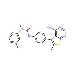 Cc1cccc(N(C)C(=O)Nc2ccc(-c3c(C)sc4ncnc(N)c34)cc2)c1 ZINC000013673601