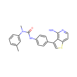 Cc1cccc(N(C)C(=O)Nc2ccc(-c3csc4ccnc(N)c34)cc2)c1 ZINC000028703812