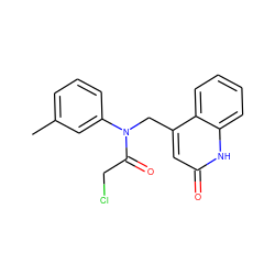 Cc1cccc(N(Cc2cc(=O)[nH]c3ccccc23)C(=O)CCl)c1 ZINC000013759662