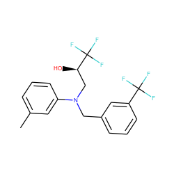 Cc1cccc(N(Cc2cccc(C(F)(F)F)c2)C[C@@H](O)C(F)(F)F)c1 ZINC000013490864