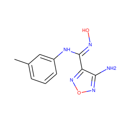 Cc1cccc(N/C(=N\O)c2nonc2N)c1 ZINC000017970415