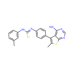 Cc1cccc(N/C(S)=N/c2ccc(-c3c(C)sc4ncnc(N)c34)cc2)c1 ZINC000013673589