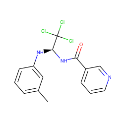 Cc1cccc(N[C@H](NC(=O)c2cccnc2)C(Cl)(Cl)Cl)c1 ZINC000000973364