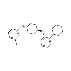 Cc1cccc(N[C@H]2CC[C@H](Oc3ncccc3C3CCOCC3)CC2)n1 ZINC000261123446