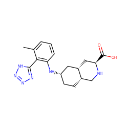 Cc1cccc(N[C@H]2CC[C@H]3CN[C@H](C(=O)O)C[C@H]3C2)c1-c1nnn[nH]1 ZINC000103279913