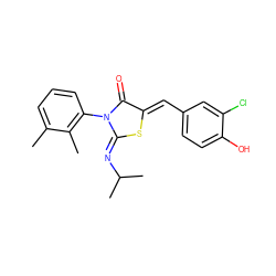 Cc1cccc(N2C(=O)/C(=C/c3ccc(O)c(Cl)c3)S/C2=N\C(C)C)c1C ZINC000049115763