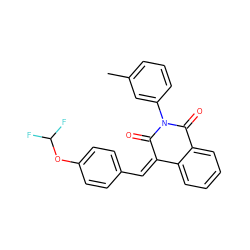 Cc1cccc(N2C(=O)/C(=C\c3ccc(OC(F)F)cc3)c3ccccc3C2=O)c1 ZINC000003350620