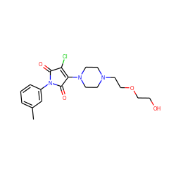 Cc1cccc(N2C(=O)C(Cl)=C(N3CCN(CCOCCO)CC3)C2=O)c1 ZINC000064474594