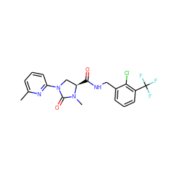 Cc1cccc(N2C[C@@H](C(=O)NCc3cccc(C(F)(F)F)c3Cl)N(C)C2=O)n1 ZINC000064513446