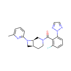 Cc1cccc(N2C[C@@H]3CCN(C(=O)c4c(F)cccc4-n4nccn4)C[C@@H]32)n1 ZINC000116825345