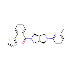 Cc1cccc(N2C[C@H]3CN(C(=O)c4ccccc4-c4cccs4)C[C@H]3C2)n1 ZINC000116826379