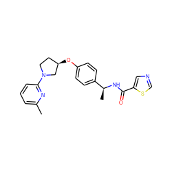 Cc1cccc(N2CC[C@@H](Oc3ccc([C@H](C)NC(=O)c4cncs4)cc3)C2)n1 ZINC000169709311