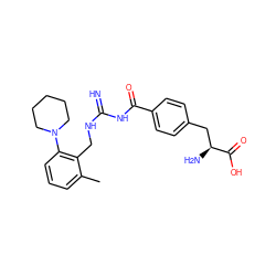 Cc1cccc(N2CCCCC2)c1CNC(=N)NC(=O)c1ccc(C[C@H](N)C(=O)O)cc1 ZINC000653845090