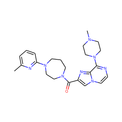 Cc1cccc(N2CCCN(C(=O)c3cn4ccnc(N5CCN(C)CC5)c4n3)CC2)n1 ZINC000028882284