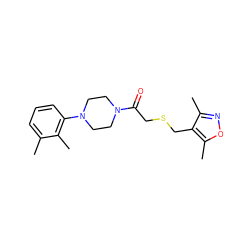 Cc1cccc(N2CCN(C(=O)CSCc3c(C)noc3C)CC2)c1C ZINC000003418377