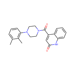 Cc1cccc(N2CCN(C(=O)c3cc(=O)[nH]c4ccccc34)CC2)c1C ZINC000013682975