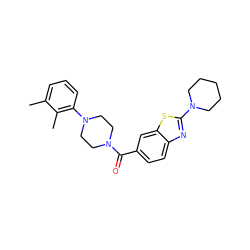 Cc1cccc(N2CCN(C(=O)c3ccc4nc(N5CCCCC5)sc4c3)CC2)c1C ZINC000008912710