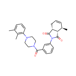 Cc1cccc(N2CCN(C(=O)c3cccc(N4C(=O)[C@H]5[C@H](C)C=CC[C@H]5C4=O)c3)CC2)c1C ZINC000018008715