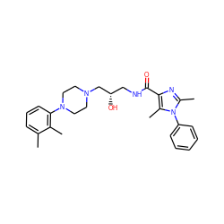 Cc1cccc(N2CCN(C[C@@H](O)CNC(=O)c3nc(C)n(-c4ccccc4)c3C)CC2)c1C ZINC000072104823