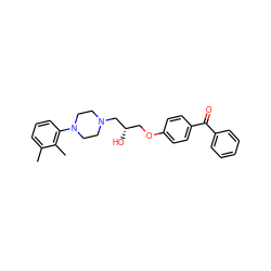 Cc1cccc(N2CCN(C[C@@H](O)COc3ccc(C(=O)c4ccccc4)cc3)CC2)c1C ZINC000019908959