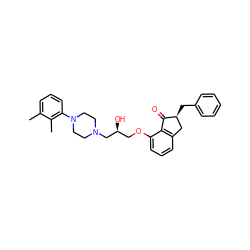 Cc1cccc(N2CCN(C[C@@H](O)COc3cccc4c3C(=O)[C@@H](Cc3ccccc3)C4)CC2)c1C ZINC000096941787