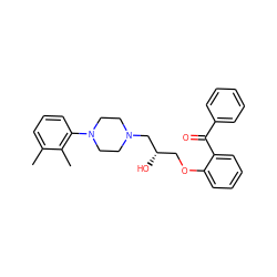 Cc1cccc(N2CCN(C[C@@H](O)COc3ccccc3C(=O)c3ccccc3)CC2)c1C ZINC000084688861